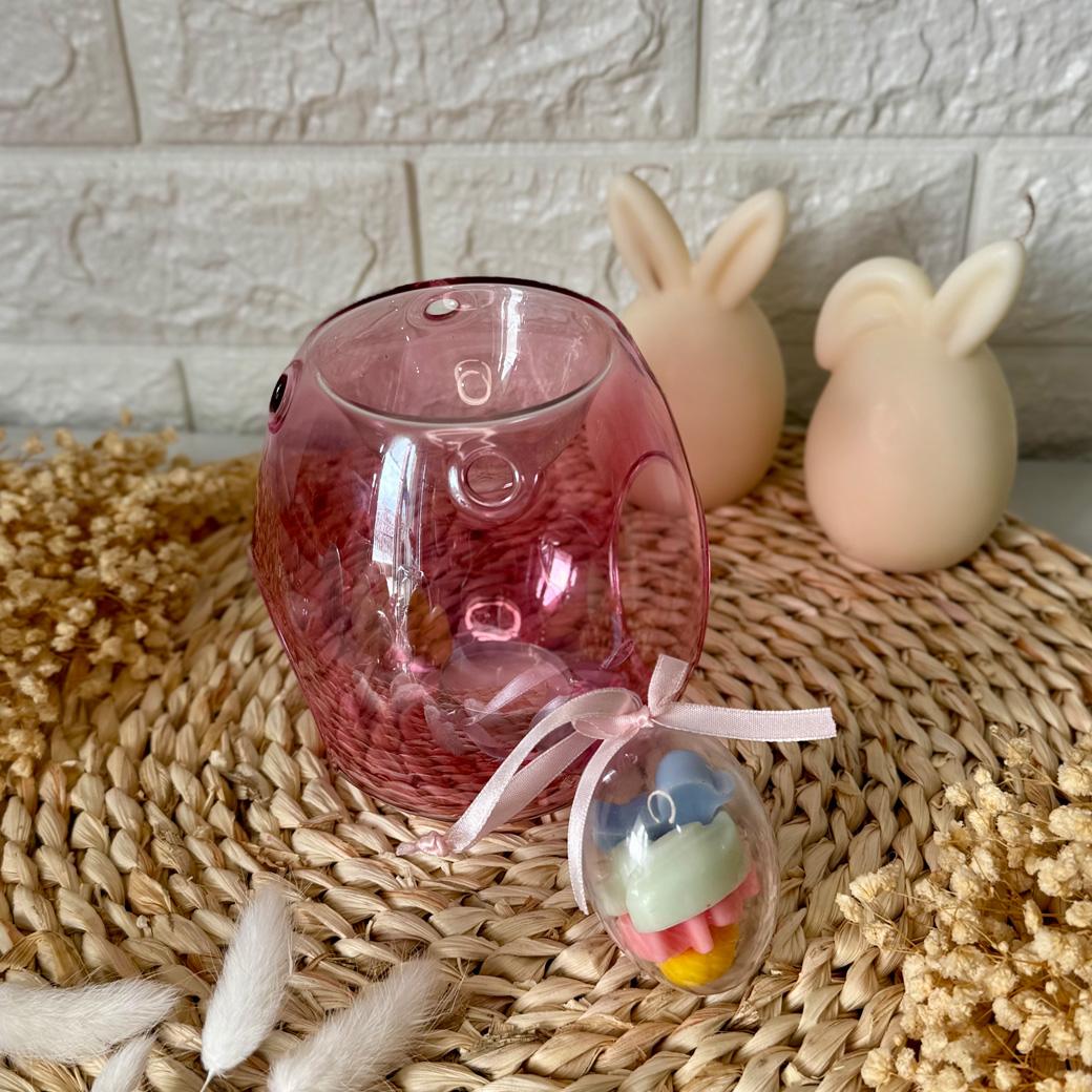 Pink Glass Wax Melt Burner